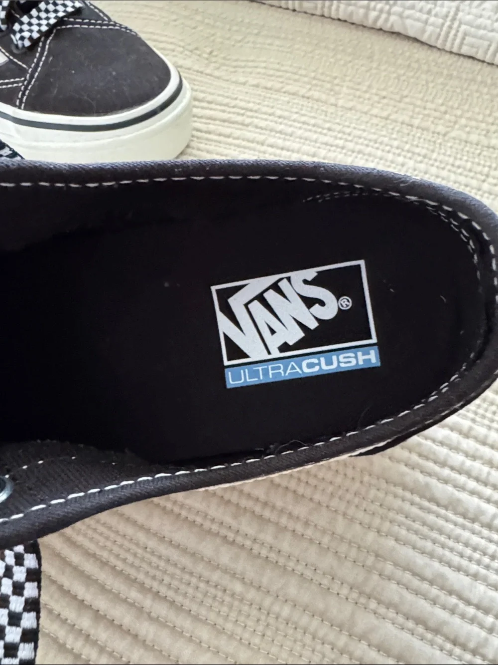 Vans Black and White Checkerboard Laced Sneakers
